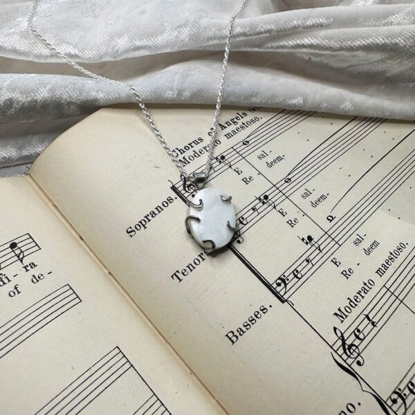 Moon in Taurus - Alertness & Grit: Pyrite & Mother of Pearl Pendants - Image 2