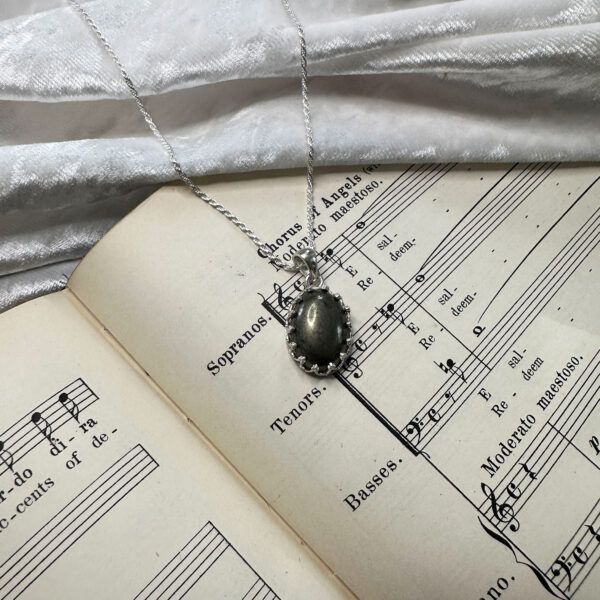 Moon in Taurus - Alertness & Grit: Pyrite & Mother of Pearl Pendants