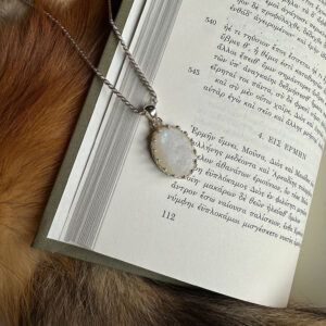 3rd Lunar Mansion: All Good Things - Moonstone Pendant & Selenite Orb Talismans