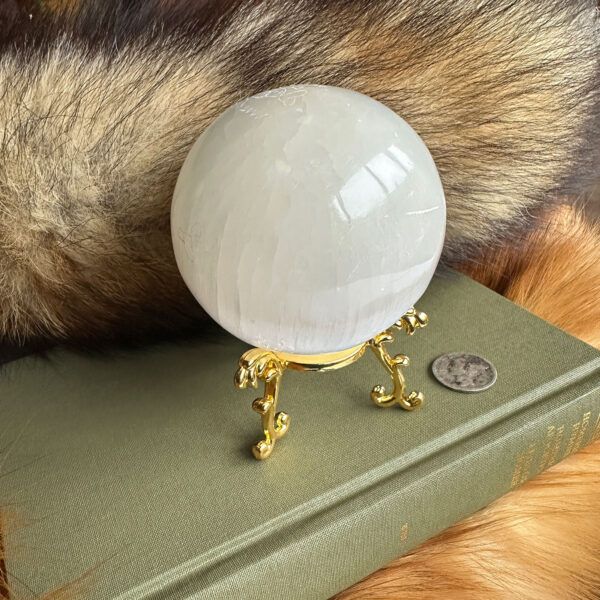 3rd Lunar Mansion: All Good Things - Moonstone Pendant & Selenite Orb Talismans - Image 2