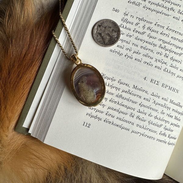 Mercury in Aquarius: Insight & Eloquence - Botswana Agate Pendant - Image 2