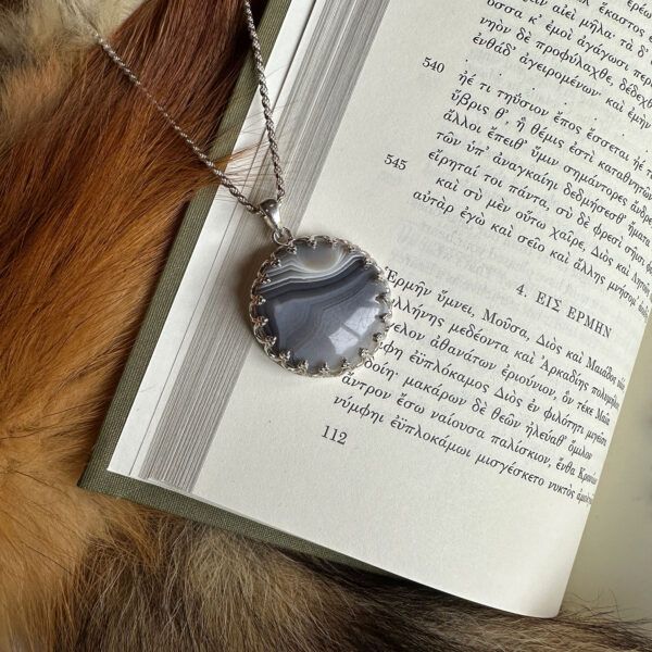 Fixed Star Procyon Talisman: Guardian's Favor - Botswana Agate Pendant - Image 2