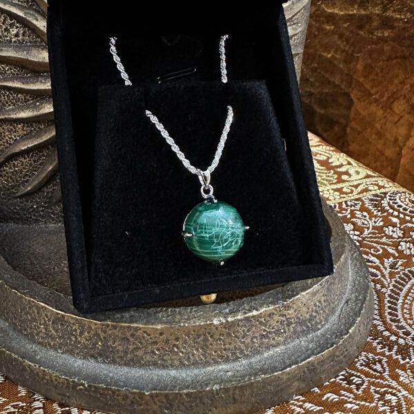 Perseus Constellation: Athena's Shield - Lapis Lazuli & Malachite Pendant Talismans - Image 3