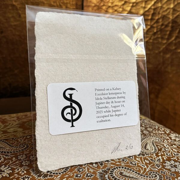 Orphic Hymn to Jupiter Devotional Letterpress Prints - Image 2